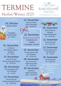Workshops Herbst Winter 2025 Ferienprogramm Adventsmarkt